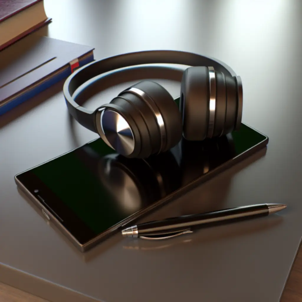 Student udziela wywiadu na tle biblioteki